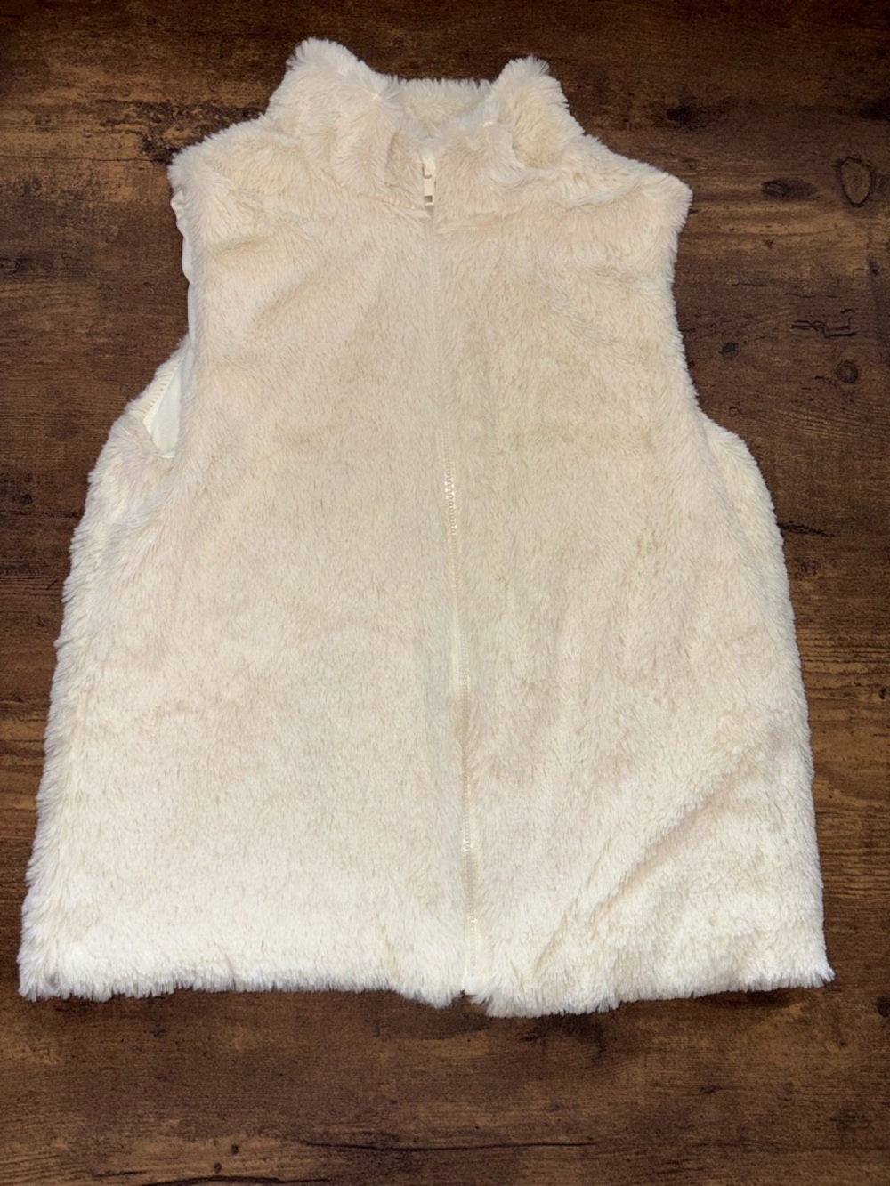 Forever 21 Cream Faux Fur Lined Vest